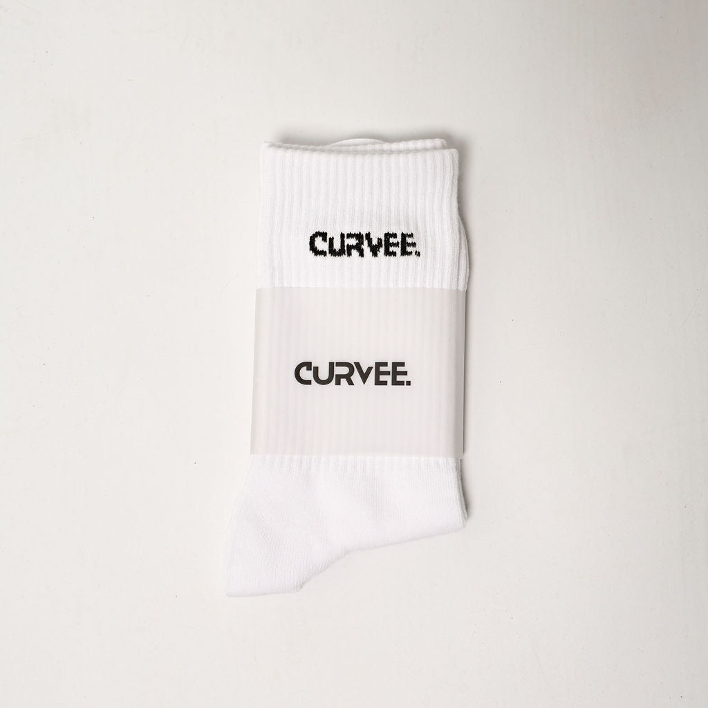 CURVEE Crew Socks 2 pack - White