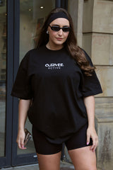 LOUNGE Oversized Logo T-Shirt - Black