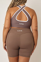 Empower V Waist Shorts - Mocha