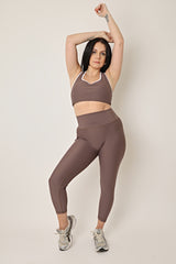 Empower High Waist Leggings - Walnut